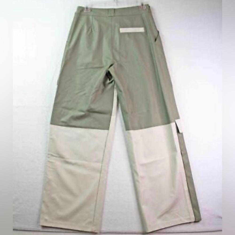 Nike Jordan Womens M Luxe Faux Leather Cargo Pants High-Rise Jumpman Bone $120